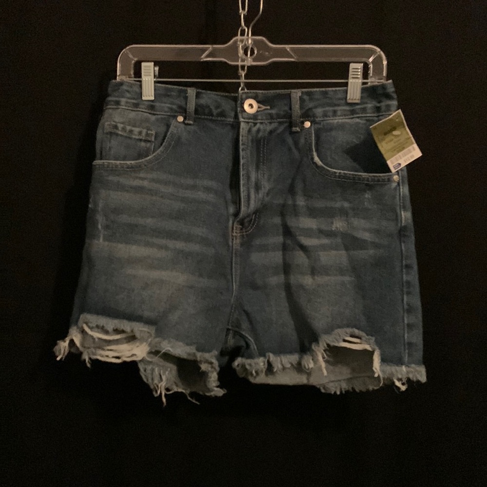 High rise jean shorts